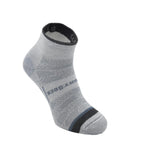 Wrightsock Coolmesh II quarter length sock in cloud grey with dark accents