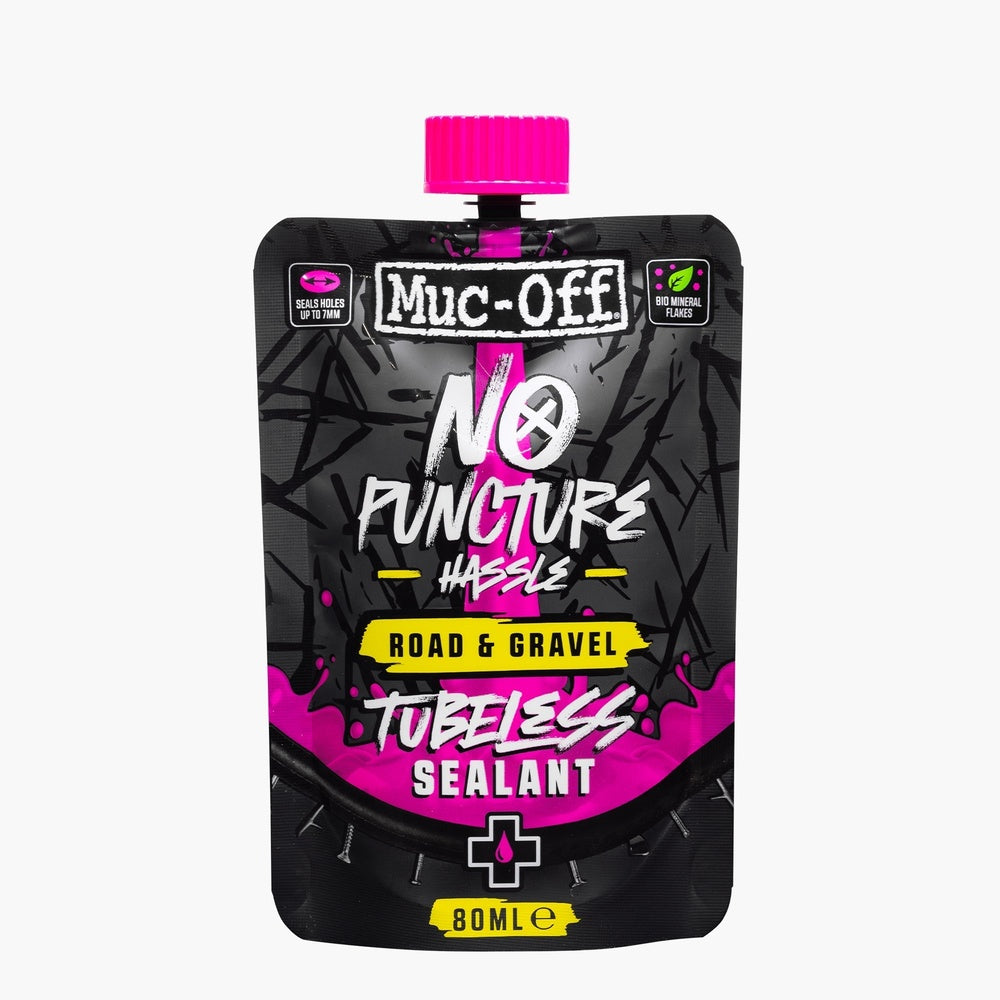 Muc-Off No Puncture Hassle Road and Gravel Tubeless Sealant 80ml black pouch