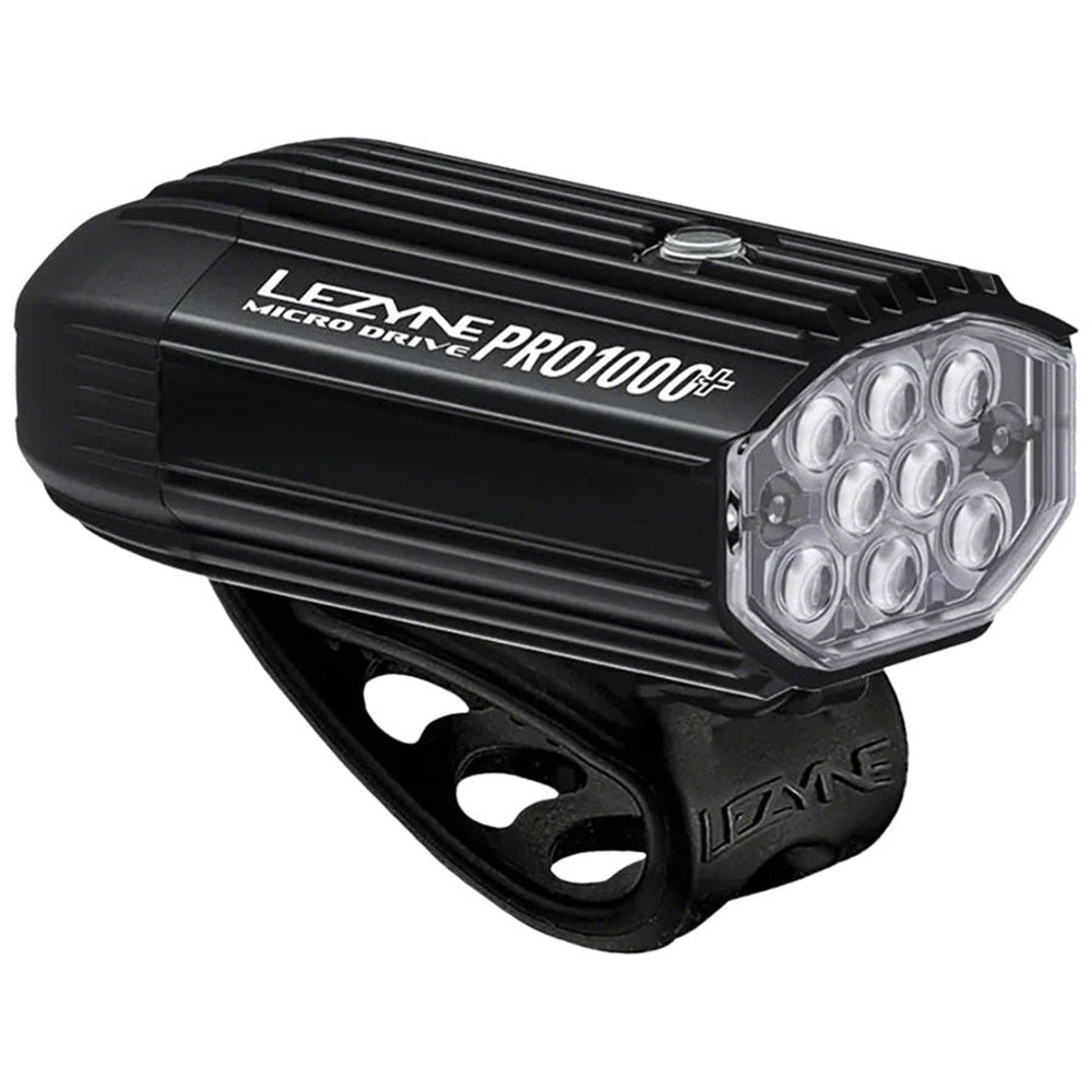Lezyne Micro Drive Pro 1000+ front bicycle light in black with seven LEDs