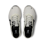 On Cloudmonster 2 running shoes in undyed frost colorway with black details