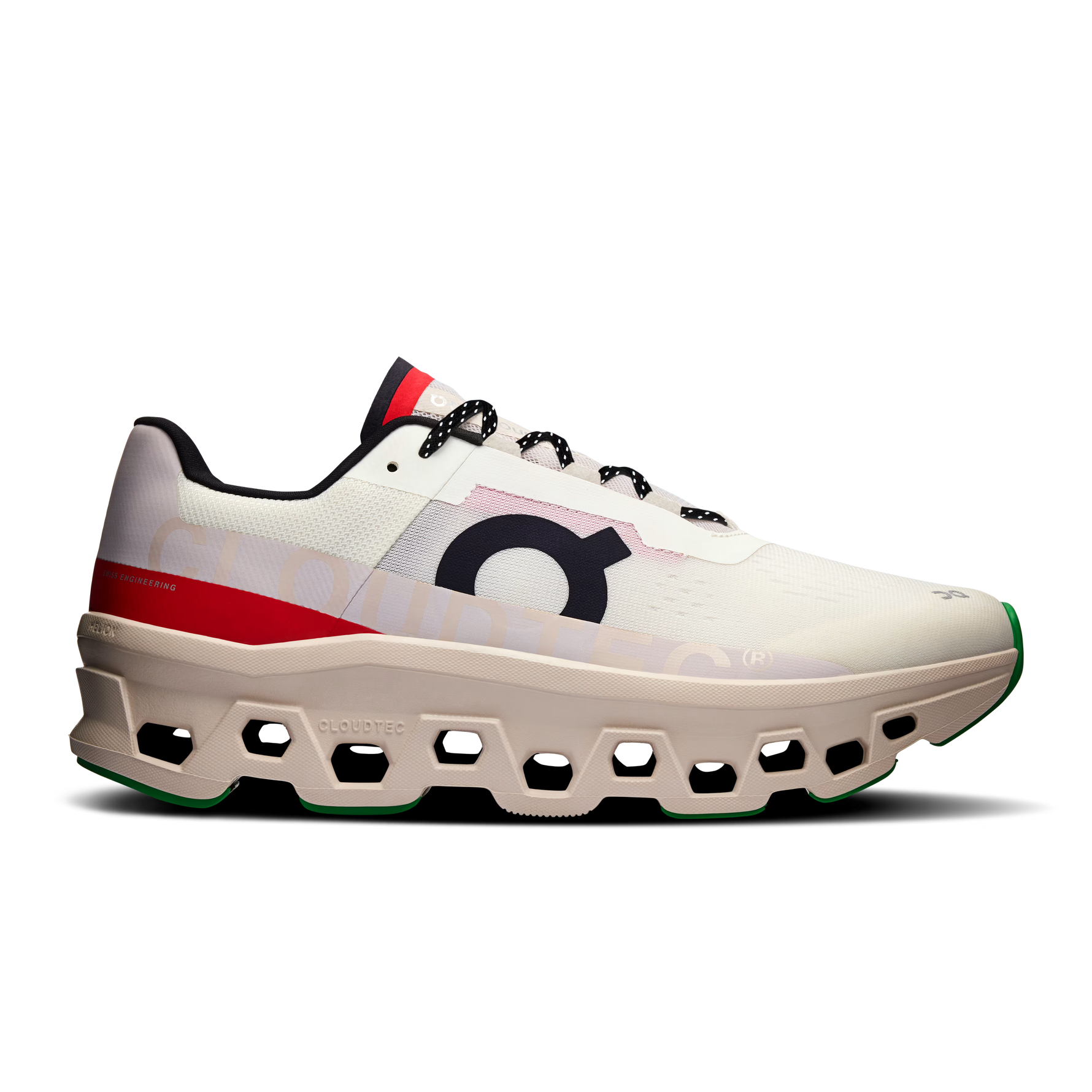 On Cloudmonster Running Shoes Men's - Undyed-White | Flame