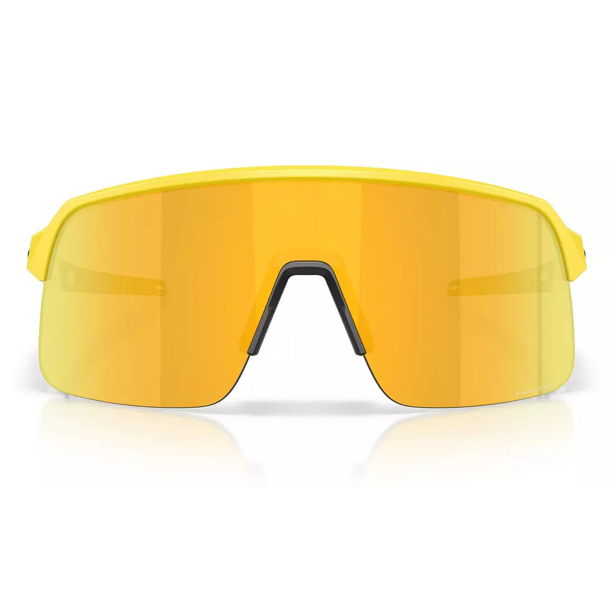 Oakley Sutro Lite sunglasses in matte yellow with Prizm 24K lens, front-facing view