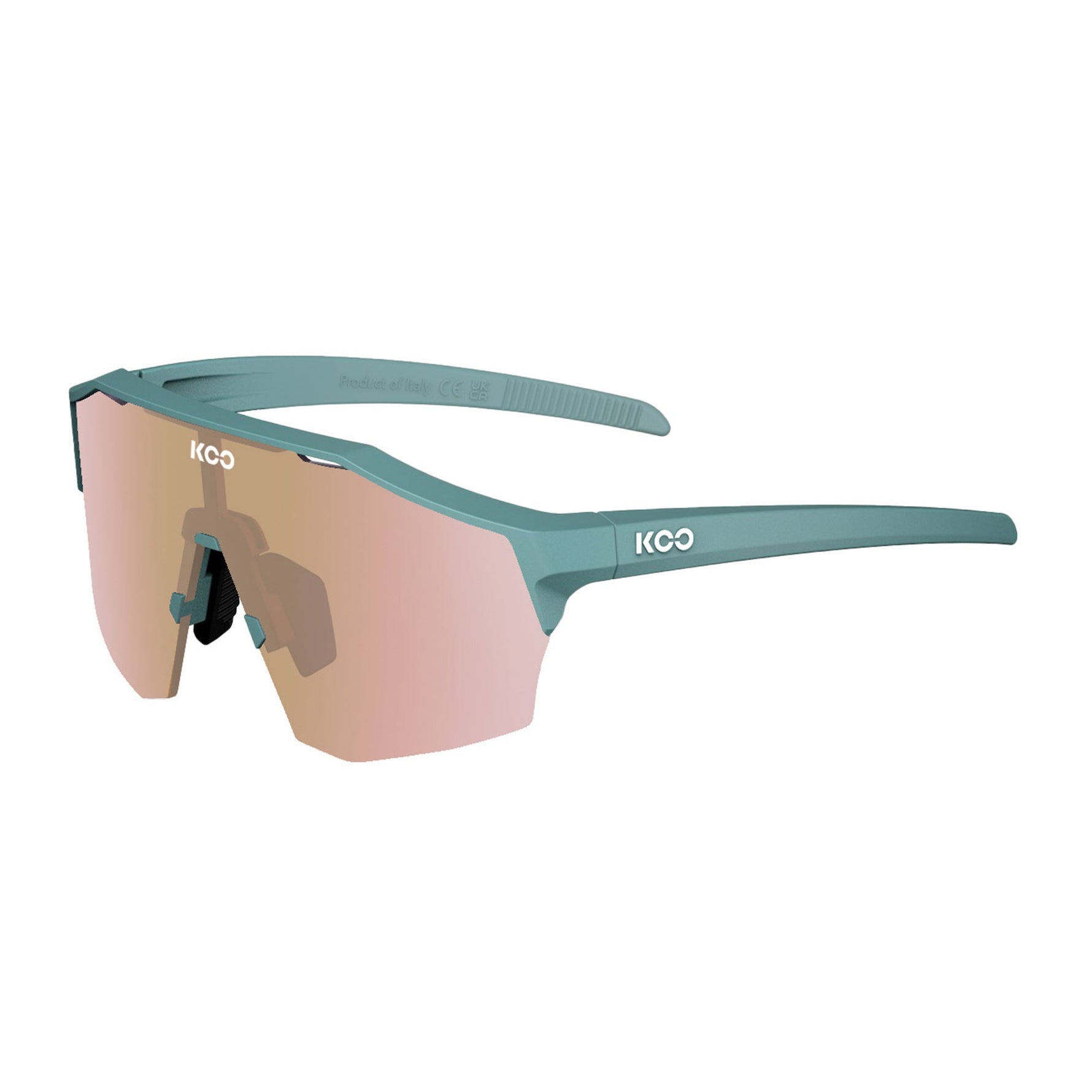 KOO Alibi sunglasses in harbor blue matt with rose gold mirrored lenses