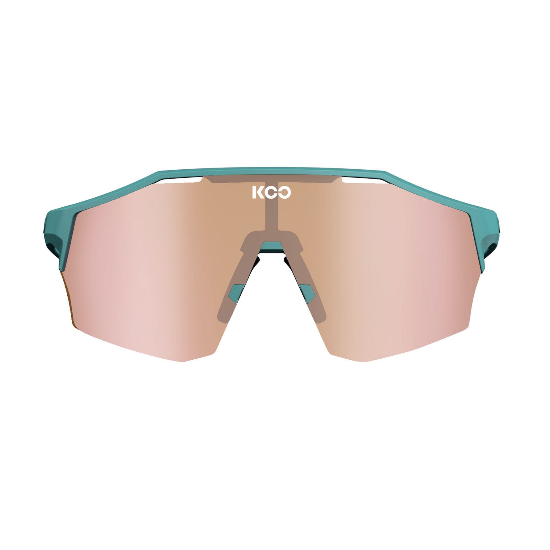 KOO Alibi cycling sunglasses in harbor blue matt frame with rose gold lenses