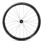Reynolds AR41 carbon rear wheel face-on view showing hub and spokes on white background