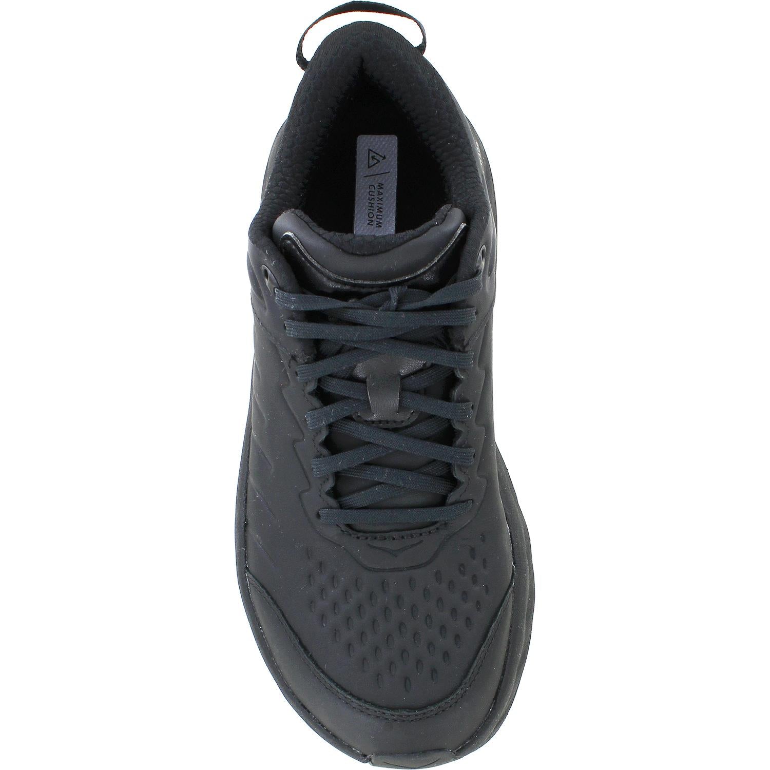 Hoka Bondi SR Men's running shoe in all-black colorway, top-down view