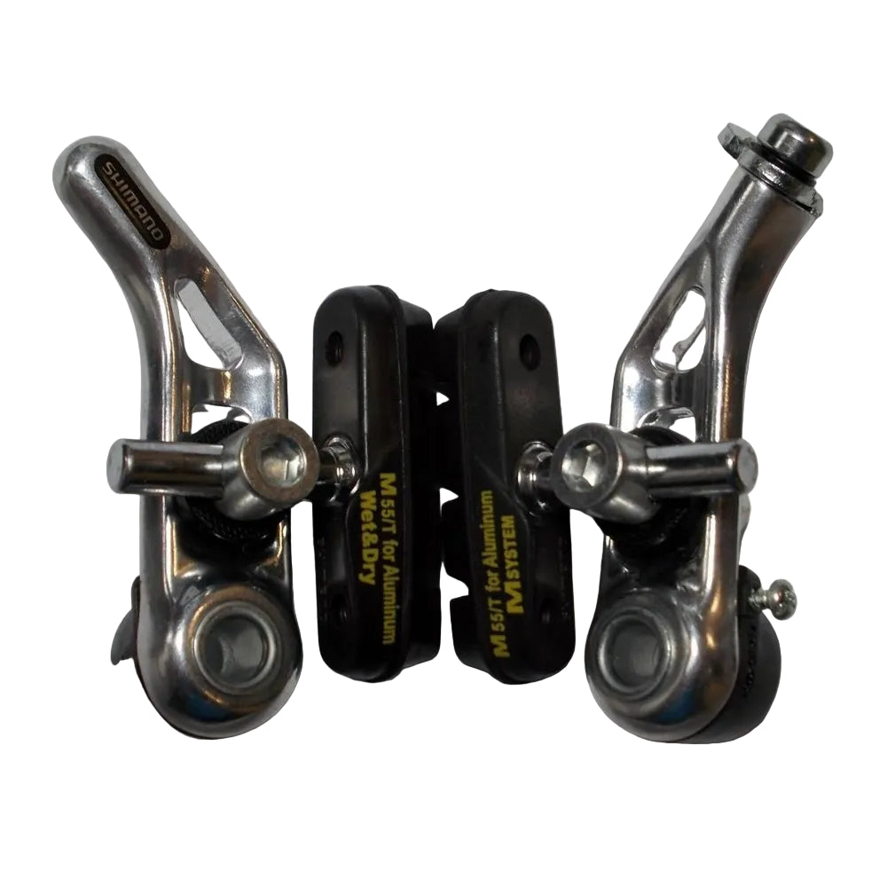 Shimano BR-MX70 V-brake set with chrome arms and black brake pads