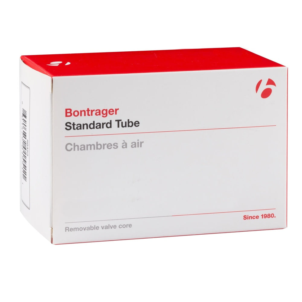Bontrager Standard Tube in white and red retail box with removable valve core