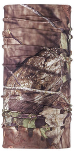 Buff Cool Net UV+ neck gaiter in Mossy Oak Break Up camouflage pattern