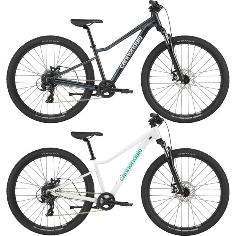 Cannondale Kids Trail C2 mountain bike shown in Tungsten Blue and white colorways