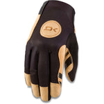 Dakine Covert men's cycling glove in black with tan leather palm and fingertips