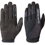 Dakine Cross X men's full-finger mountain bike gloves in black, front and back view