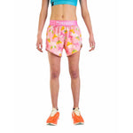 Pink split running shorts with princess tiara and bow pattern by ChicknLegs