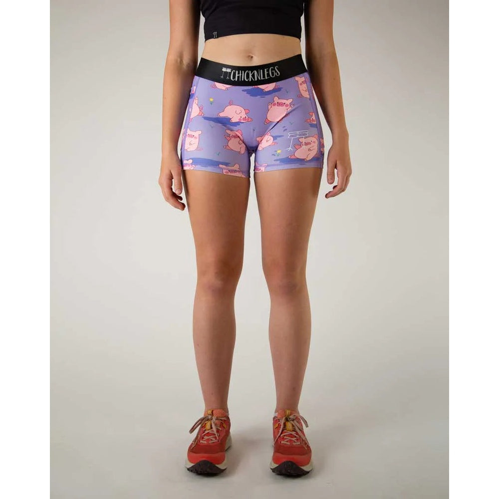 Chicknlegs Women's Piggies 3" Compression Shorts - M