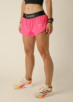 Chicknlegs Women's Neon Pink 1.5" Split Shorts - XS