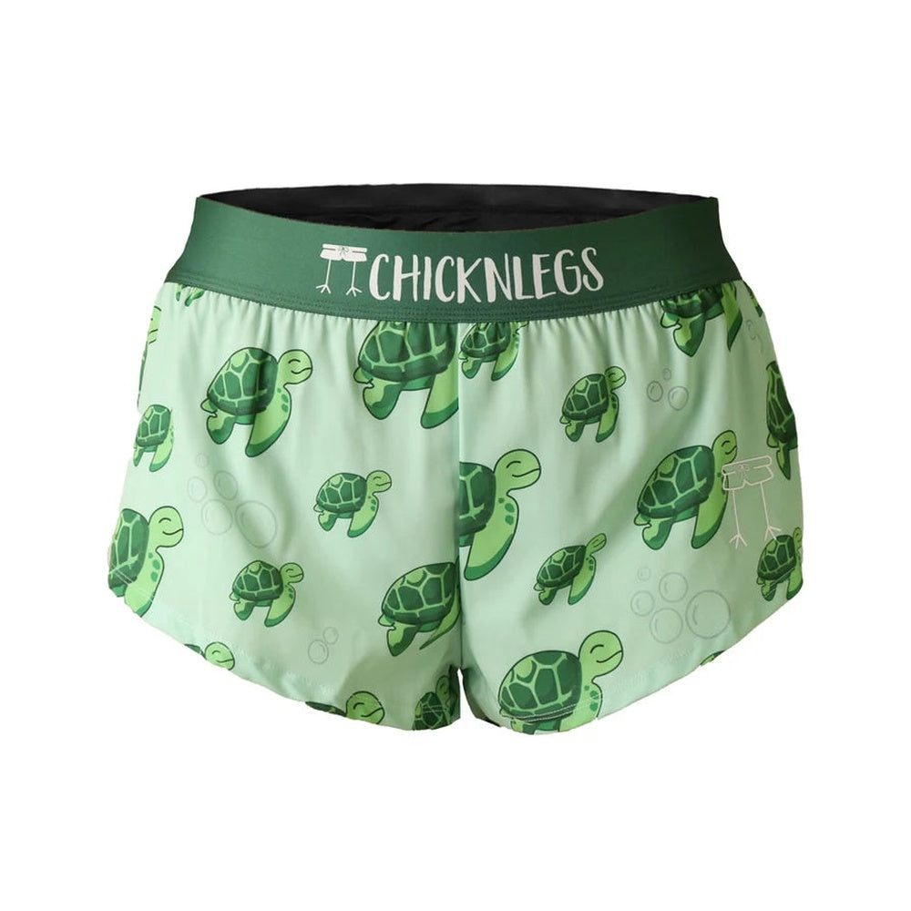 Chicknlegs Women's Sea Turtles 1.5" Split Shorts - S