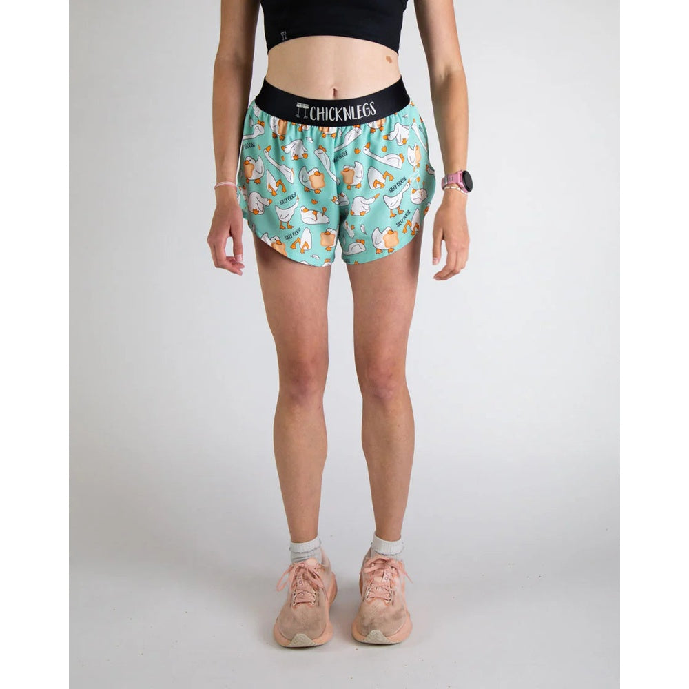 Chicknlegs Women's Silly Goose 1.5" Split Shorts - XS