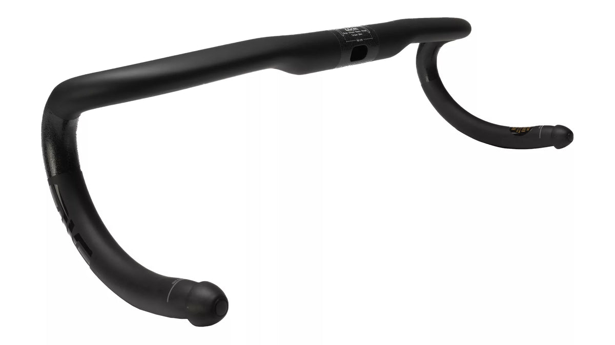 ENVE Compact Drop handlebar in matte black finish on white background