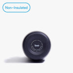 Bottom view of Bivo 25oz black lightweight water bottle showing brand markings