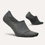 Gray Feetures Elite Light Cushion invisible no-show socks on clean white background