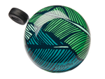 Electra bicycle bell with tropical banana leaf pattern in green and blue gradient
