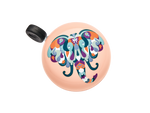 Electra bicycle bell in coral pink with decorative colorful elephant design