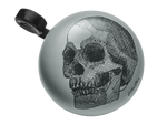 Electra bicycle bell in light gray with black skull crosshatch design