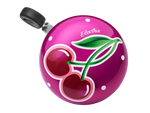 Electra bicycle bell in purple Cherie pattern with cherry design and polka dots