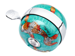 Electra bicycle bell with turquoise background and colorful koi fish pattern design