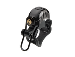 Black Electra bicycle bell with Brooklyn Bridge design and mounting bracket