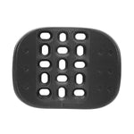 Profile Design Ergo Plus black armrest pad with oval ventilation holes on white background