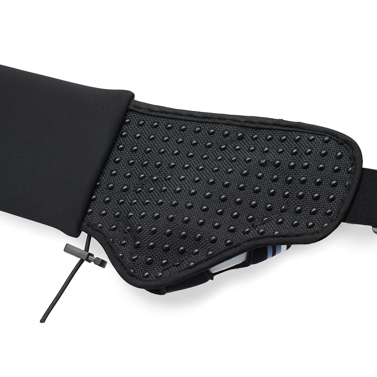 Close-up of Fitletic running belt back showing black silicone grip dots to prevent bounce during running