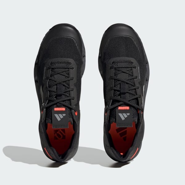 Five Ten Trailcross LT men's trail shoes in black with red accents, top view
