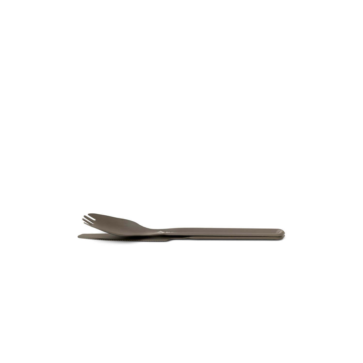 Sea to Summit Frontier Ultralight spork and knife cutlery set in olive green