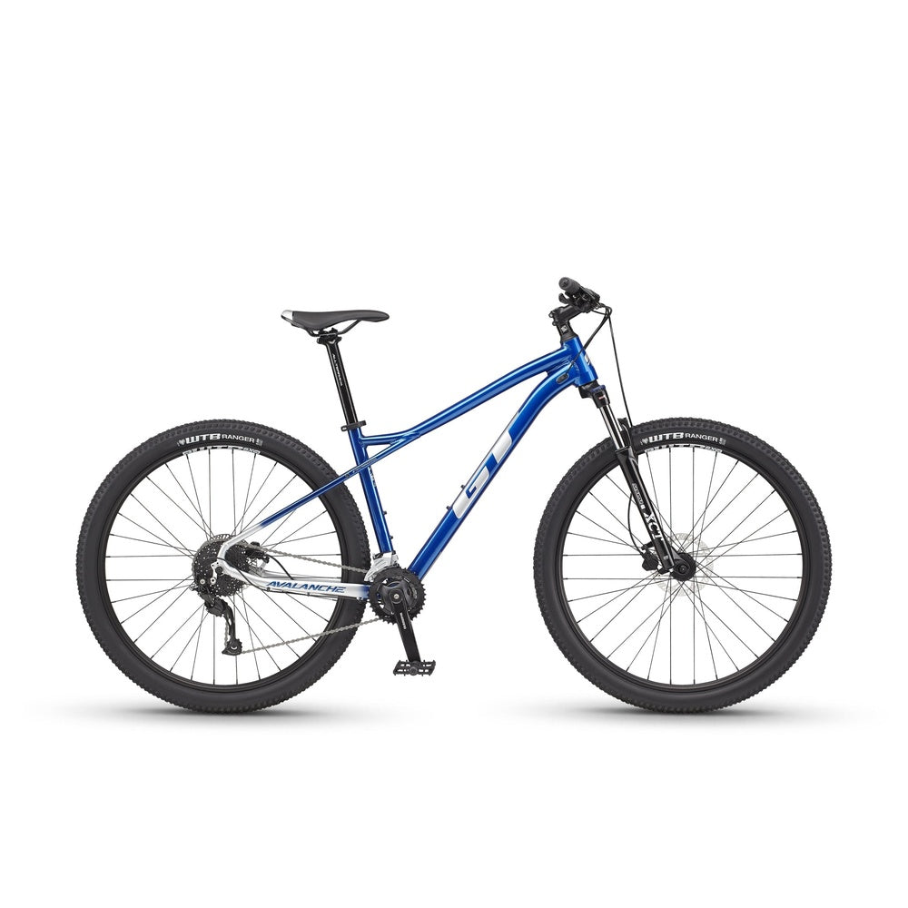 GT Avalanche Sport mountain bike in blue with front suspension and disc brakes
