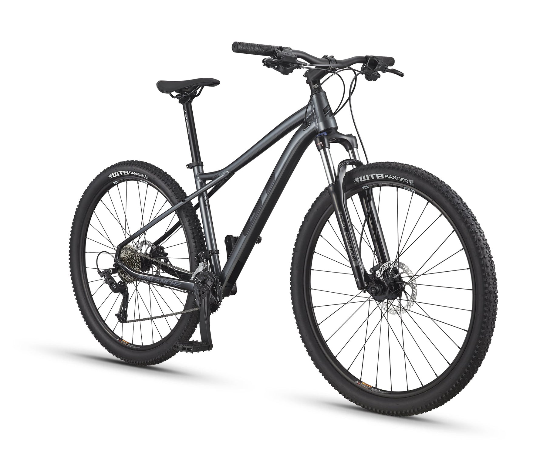 GT Avalanche Sport mountain bike in gunmetal gray with 29-inch wheels