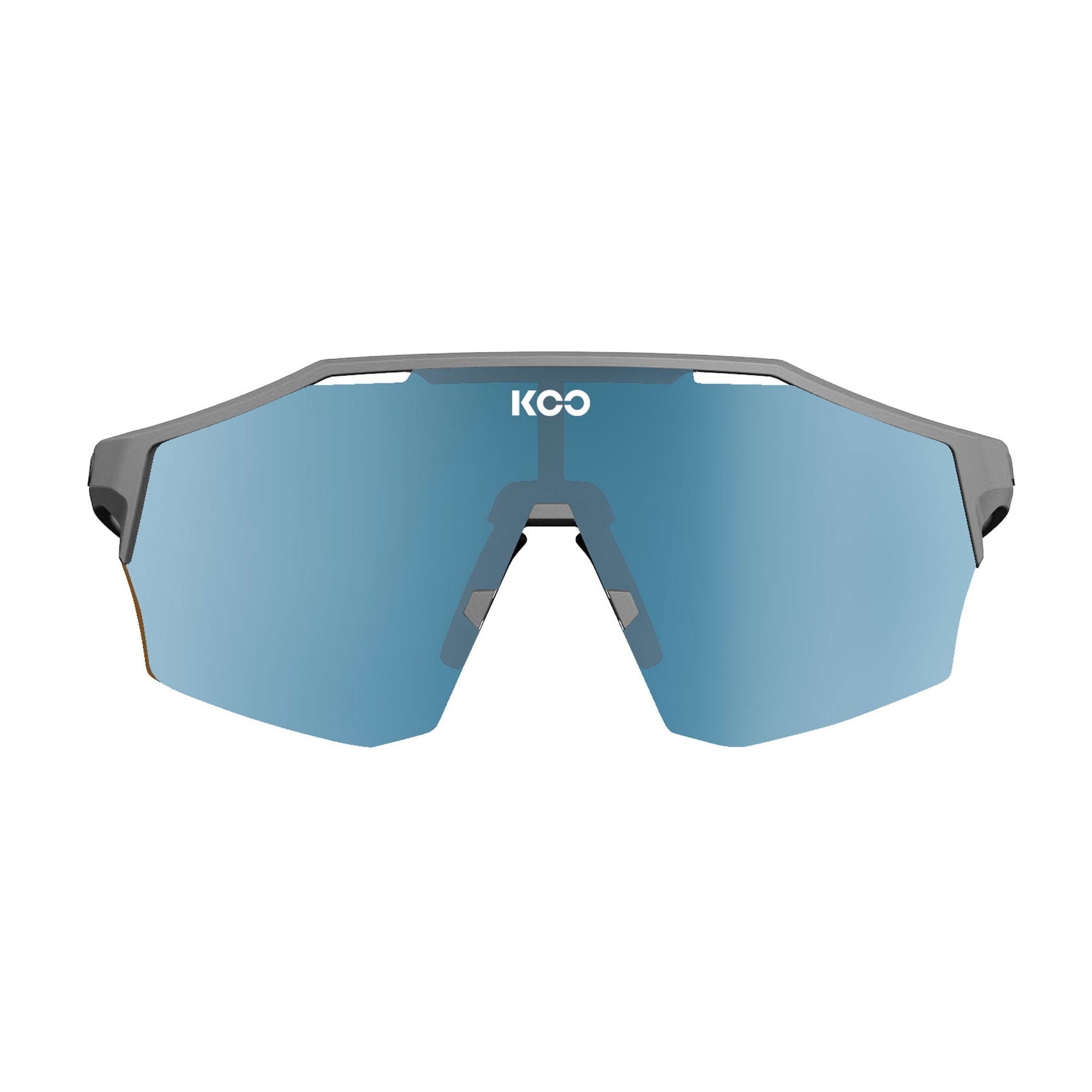 KOO Alibi cycling sunglasses in grey matt frame with blue mirror lens