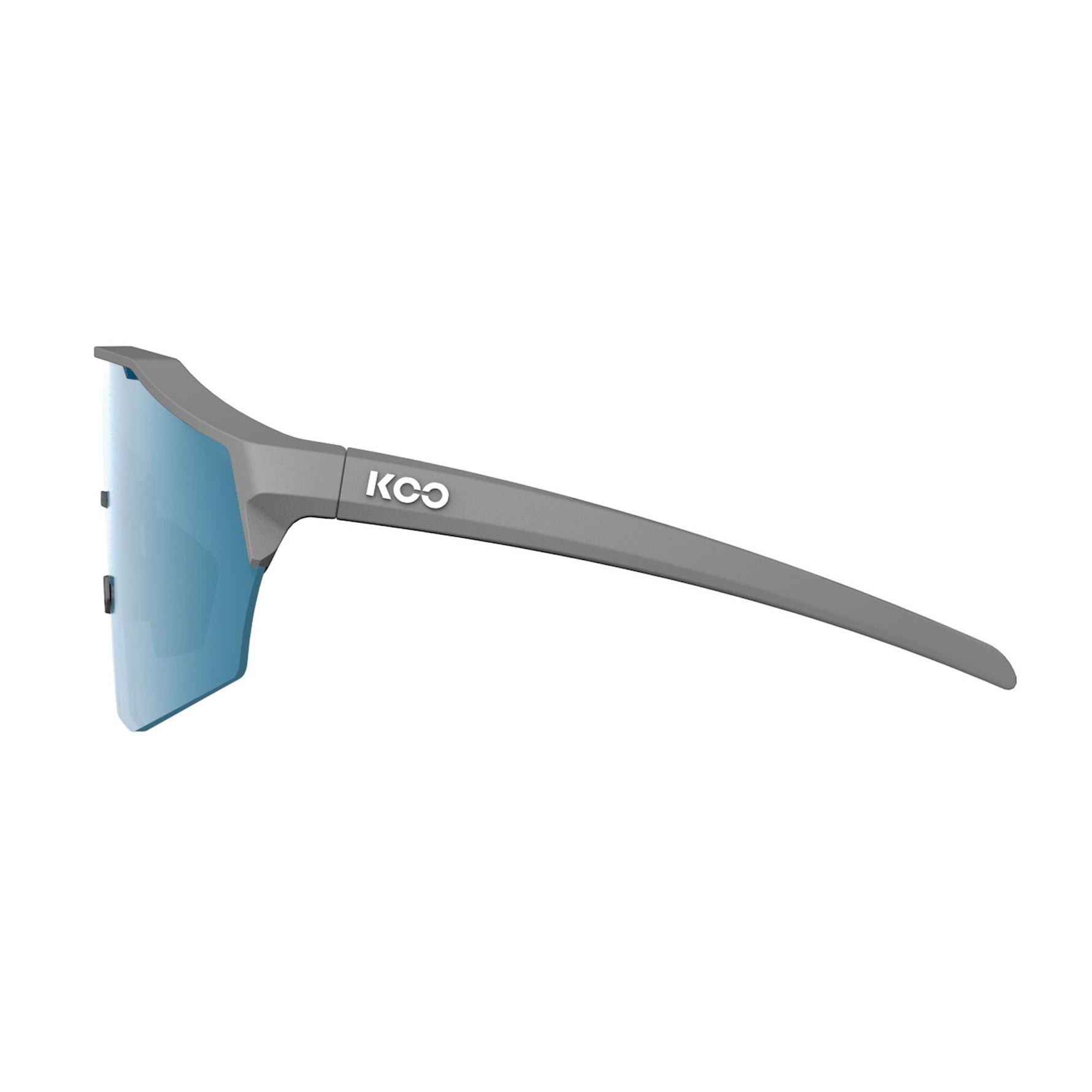 KOO Alibi sunglasses in grey matte frame with blue mirrored lens