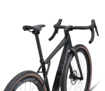 X-LAB GT8 black gravel e-bike close-up of rear frame, saddle, and handlebar area