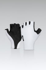 Gobik Mamba 2.0 cycling gloves in white with black palm and fingertips