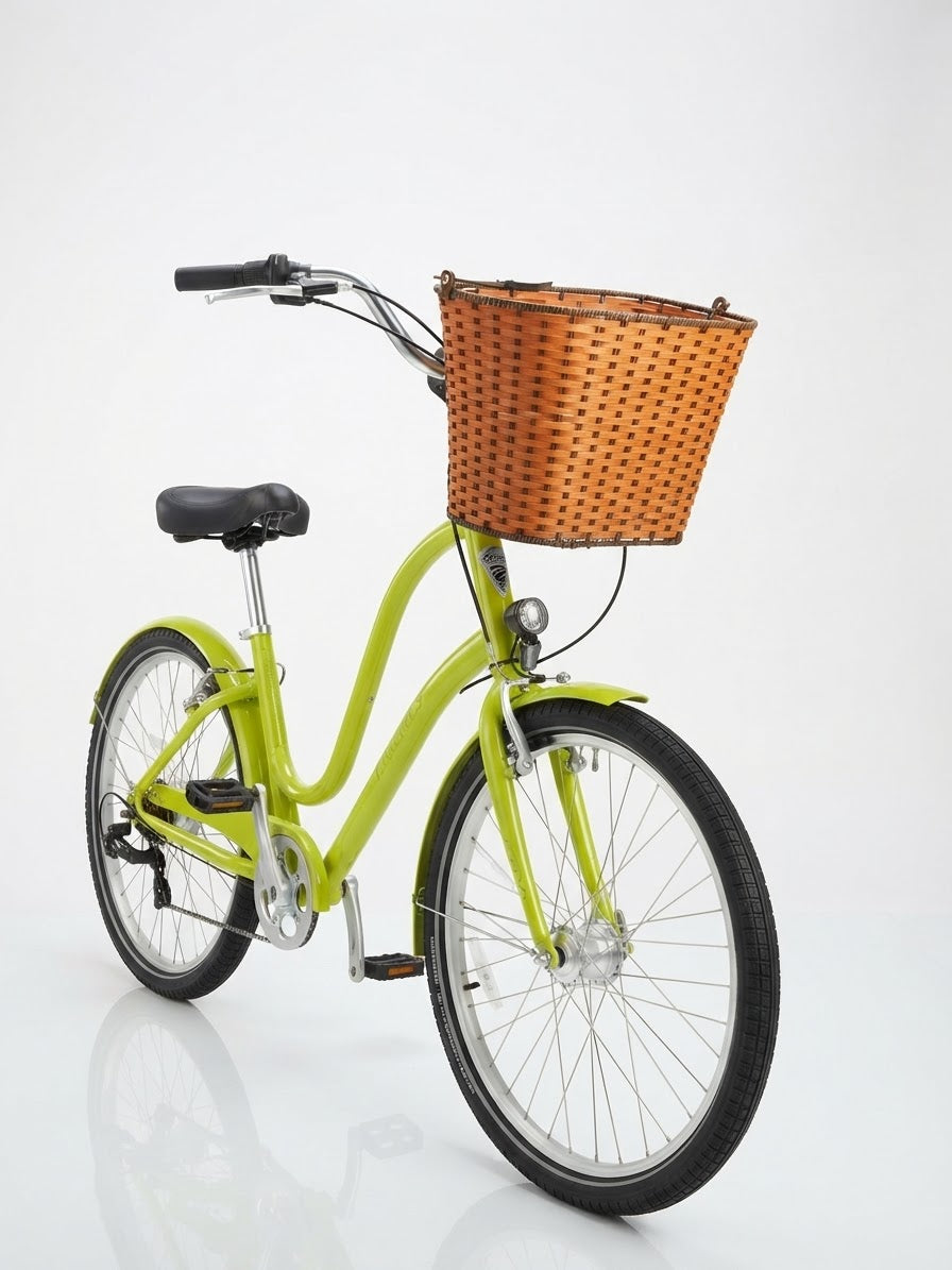 Ven2 Wicker-Style Bike Basket – Durable Plastic Bicycle Front Basket