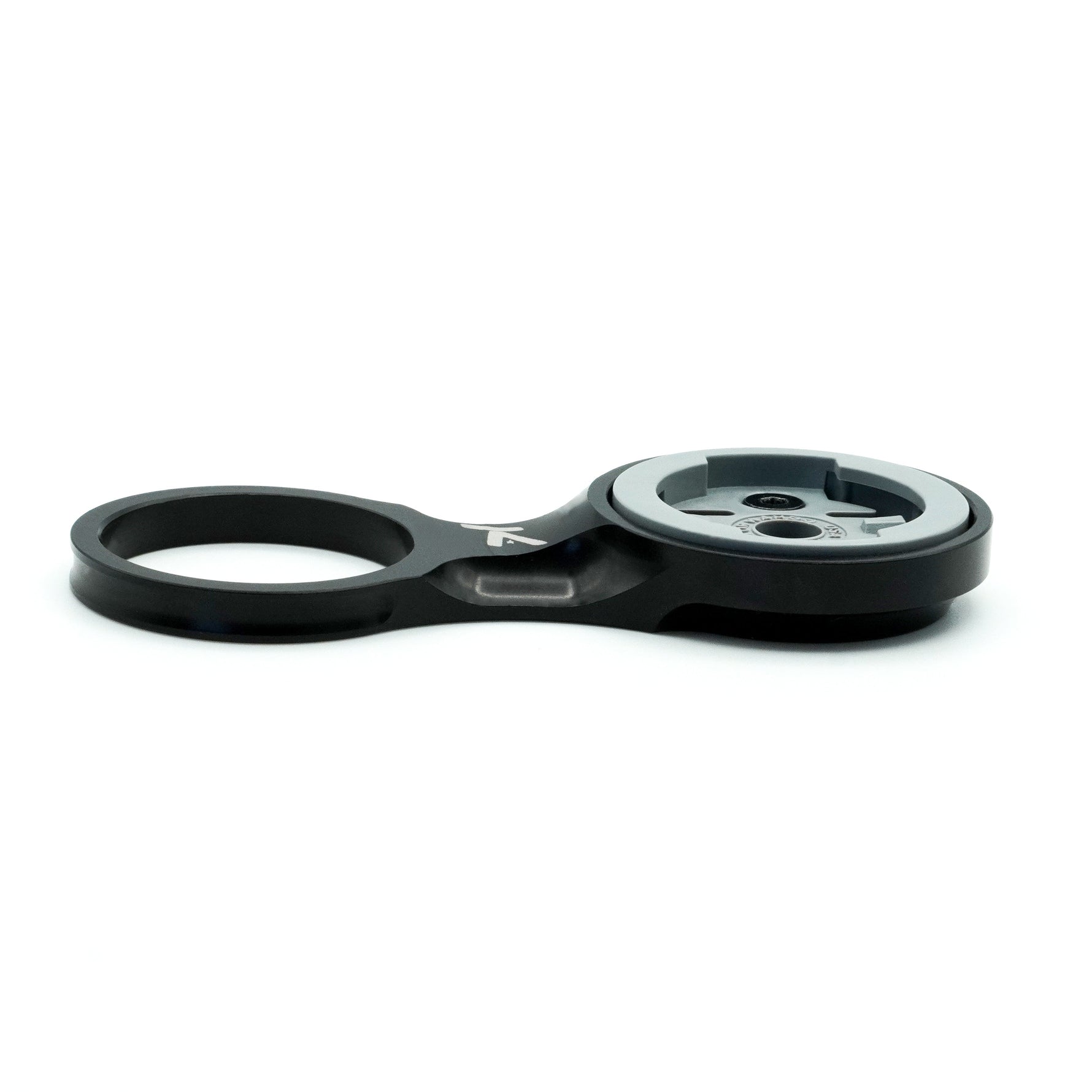 K-Edge gun metal stem mount with dual ring design and brand markings