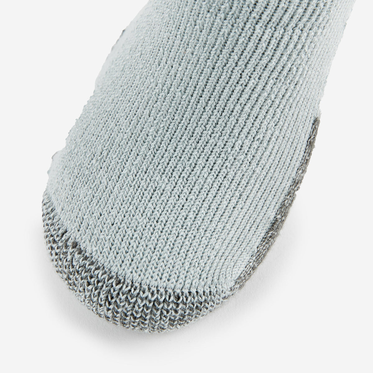 Thorlo Outdoor Explore MW Crew sock in light grey with reinforced toe area