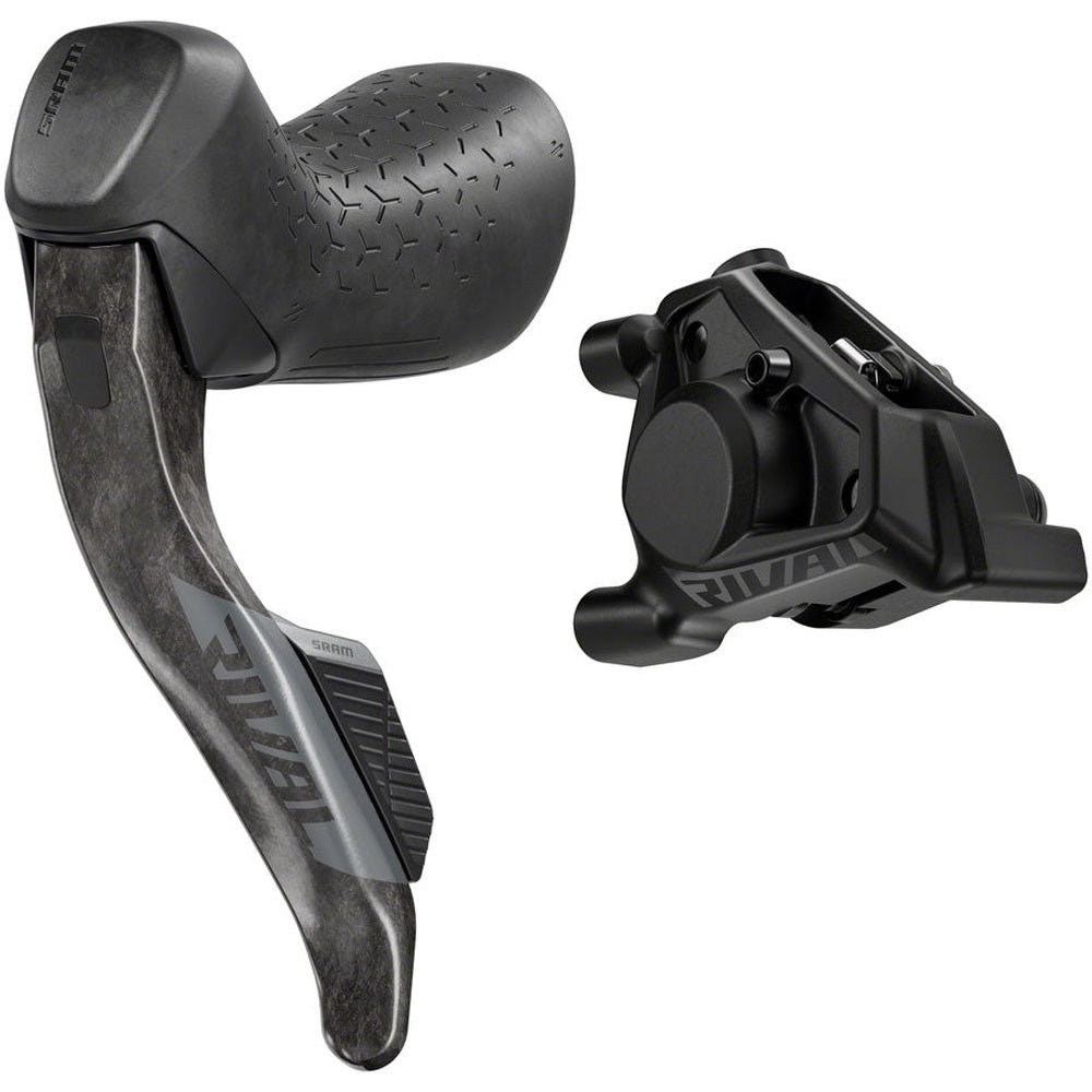 SRAM Rival AXS hydraulic disc brake lever and caliper set in black carbon finish