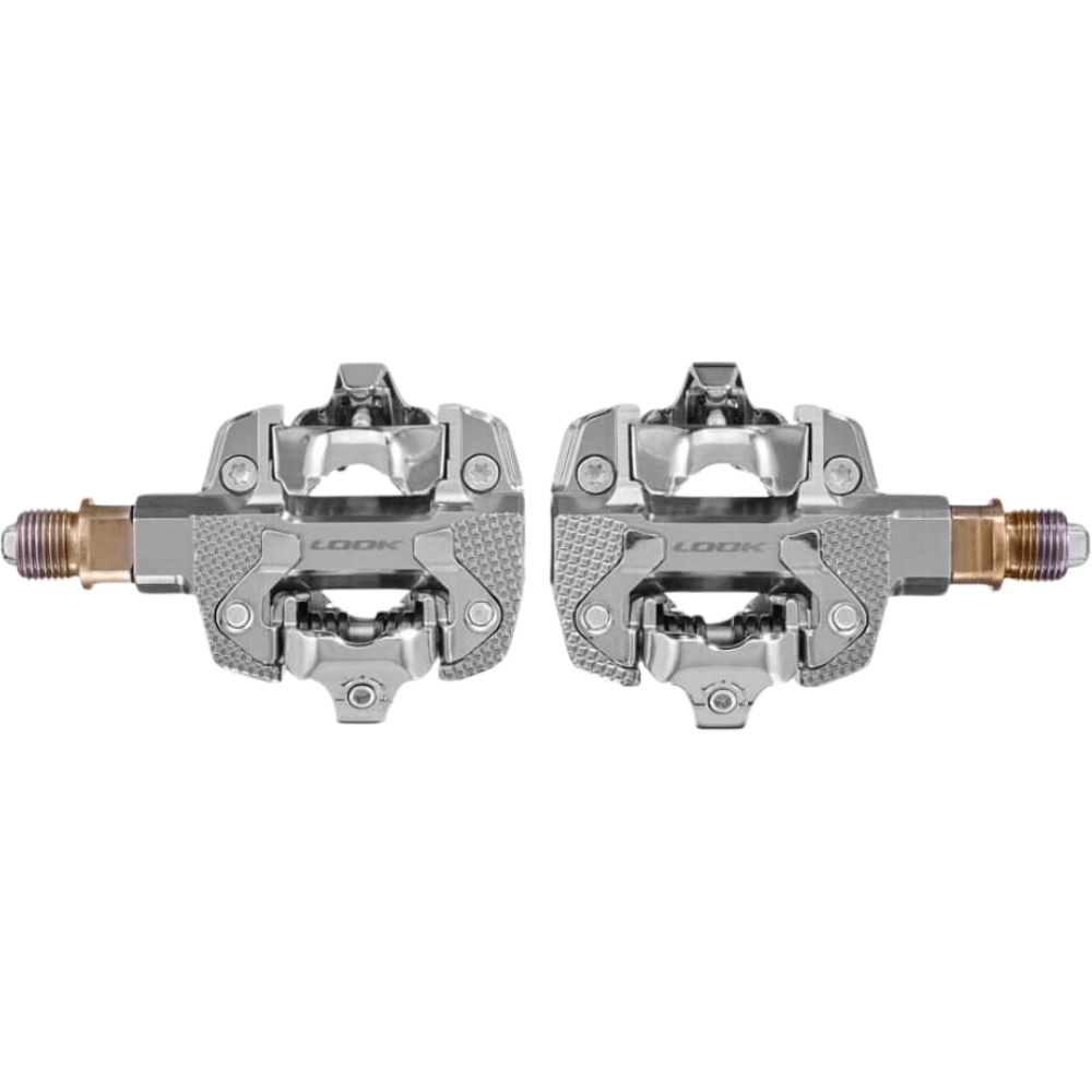 Look X-Track Power Dual clipless pedals in silver with bronze threading