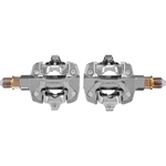Look X-Track Power Single clipless pedals in silver with bronze spindle on white background
