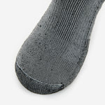 Thorlos hiking crew sock in grey marl with reinforced black toe cap detail