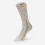 Thorlos khaki crew running sock with light cushioning and ribbed cuff