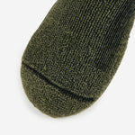 Thorlos hiking low cut sock in forest olive green with black marl knit texture