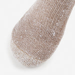 Thorlos Light Hiking crew sock in khaki heather showing toe and cushioned sole detail